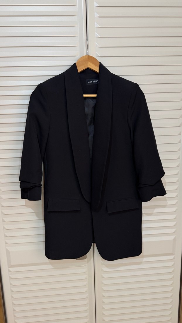 Siyah Kadın Notch Yaka Blazer Ceket S beden - Görsel 2