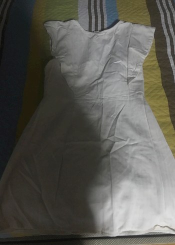 Krem mini elbise - Görsel 3