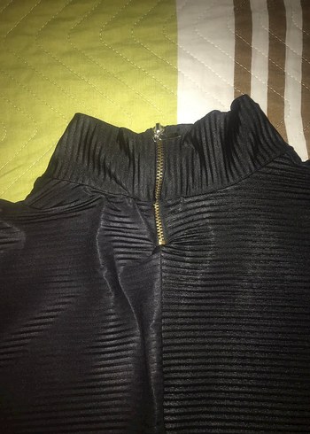 Piliseli Siyah Midi Hamile Ceketi - Görsel 2