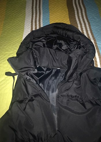 Siyah Uzun Kadın Şişme Yelek - Görsel 3