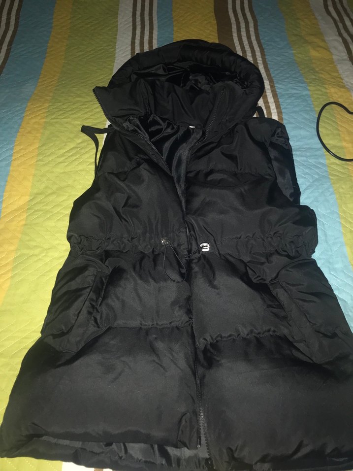 Siyah Uzun Kadın Şişme Yelek - Görsel 4