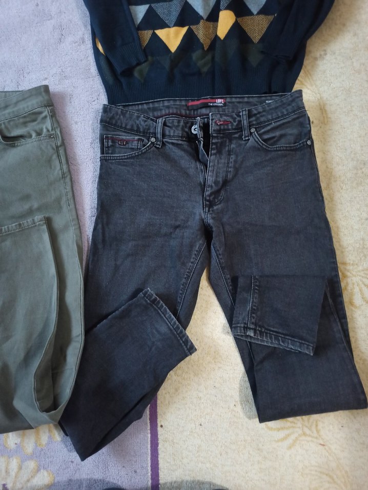 Gri Rahat Kesim Erkek Kot Pantolon - Görsel 2