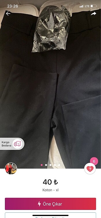 42 Beden siyah Renk Pantolon