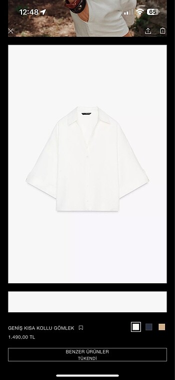 zara geniş kısa kollu gömlek