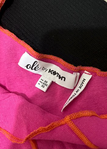 Koton Fermuarlı Pembe Straplez Mini Crop Top