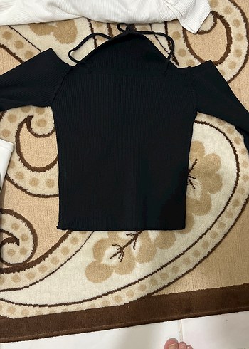 Diğer Siyah Kadın Boğazlı Triko Kazak