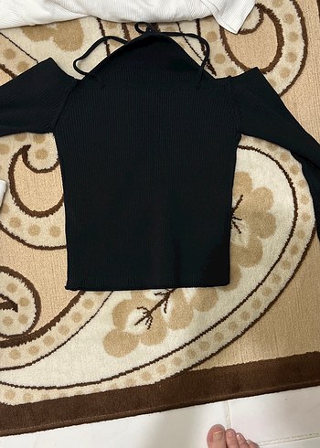 Siyah Kadın Boğazlı Triko Kazak