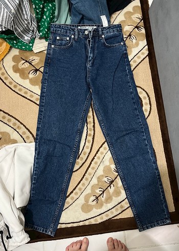 Kadın Lacivert Denim Regular Fit Midi Jean
