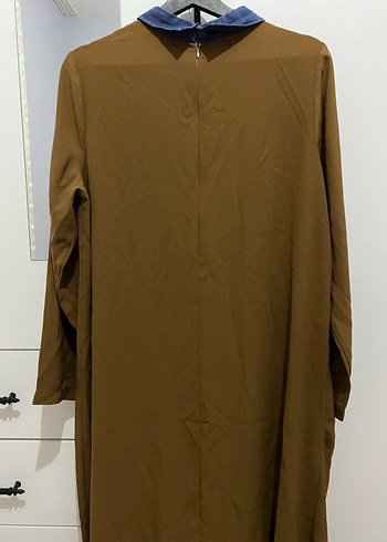 Uzun Kollu kahverengi Kadın Tunik - Görsel 3