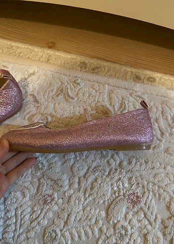 Kız Çocuk Pembe Simli Babet Ayakkabı - Görsel 2