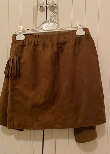 Kahverengi Süet Püsküllü etek - Görsel 2