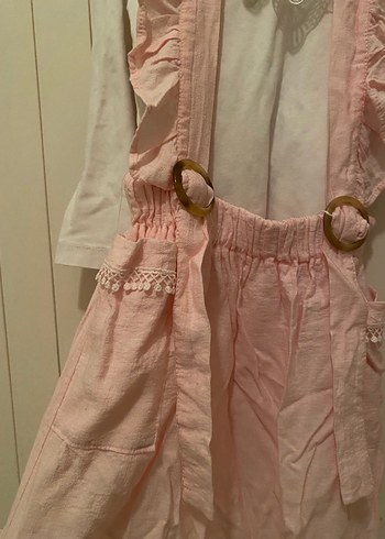 Pembe Bohem Nakışlı Kız Elbisesi - Görsel 2