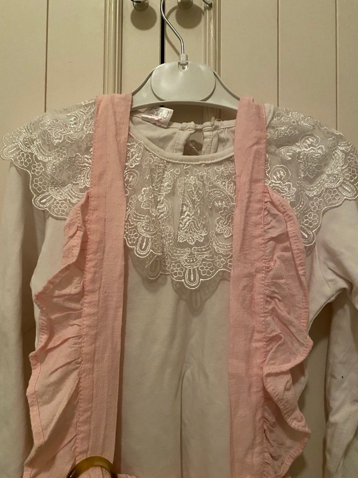 Pembe Bohem Nakışlı Kız Elbisesi - Görsel 3