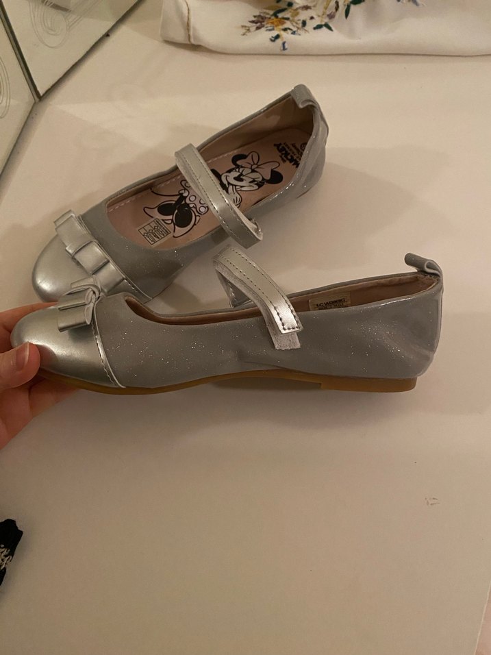 Kız Çocuk Gri Tokalı Babet Ayakkabı - Görsel 2