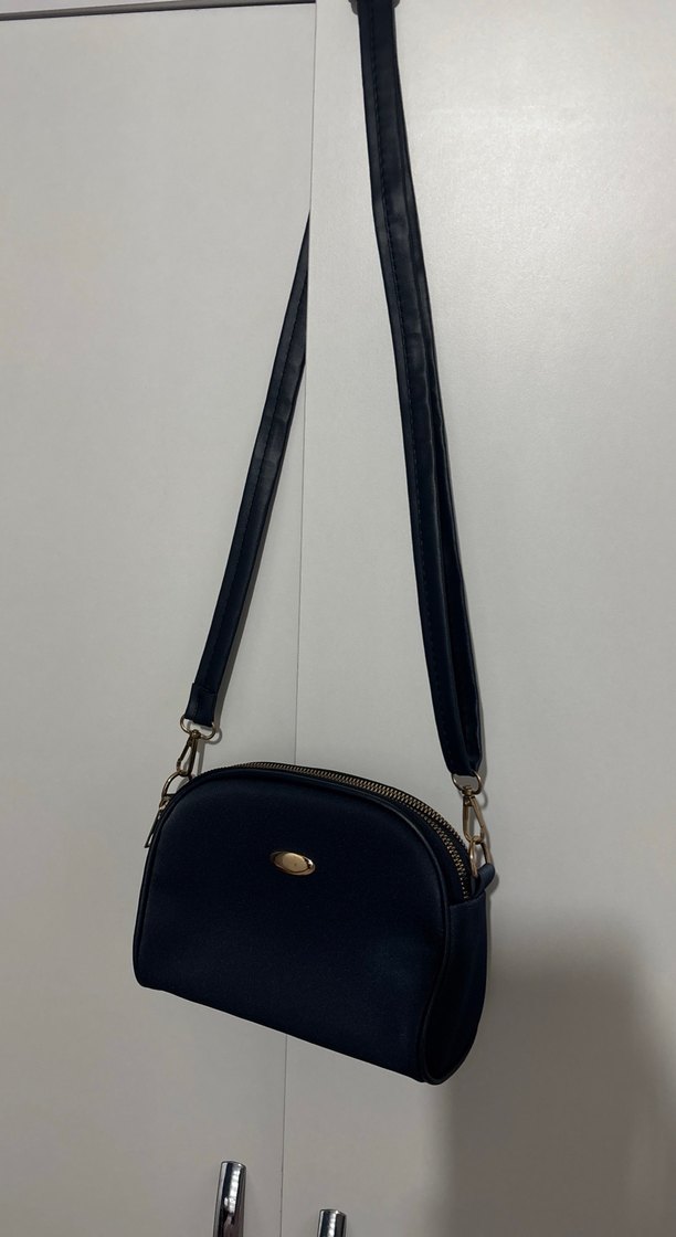 Lacivert Deri Kadın Omuz Çantası - Görsel 3