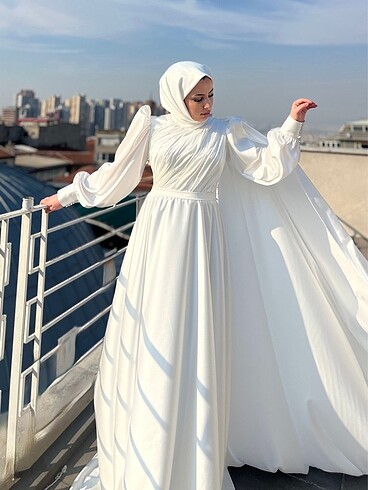40 Beden beyaz Renk Nikah elbisesi