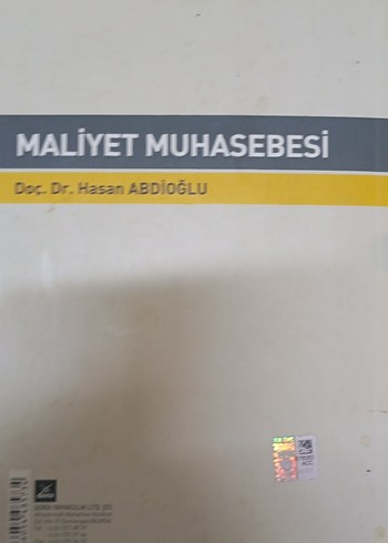 Maliyet Muhasebesi - Doç. Dr. Hasan Abdioğlu - Görsel 2