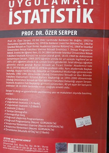 İstatistik Kitabı Prof. Dr. Özer Serper - Görsel 2