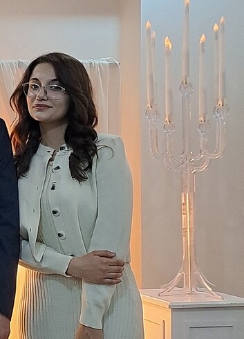 Trendyol & Milla Krem elbise hırkalı