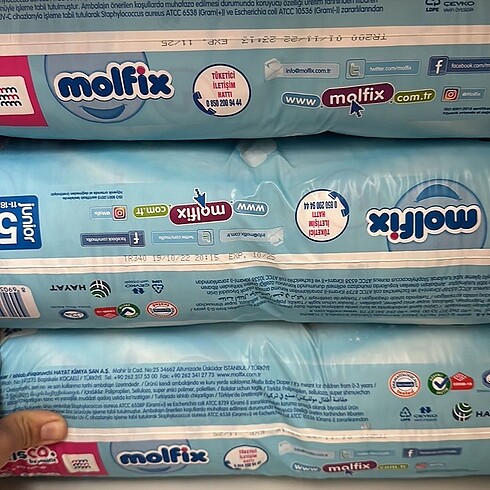 5 Beden: 11-25 kg Beden Molfix cırtlı bez 5 numara