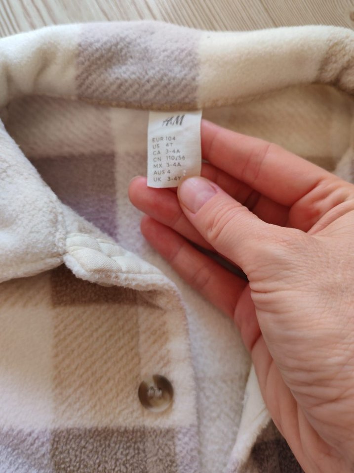 h&m Bej Kareli  Çocuk Polar Gömlek - Görsel 4
