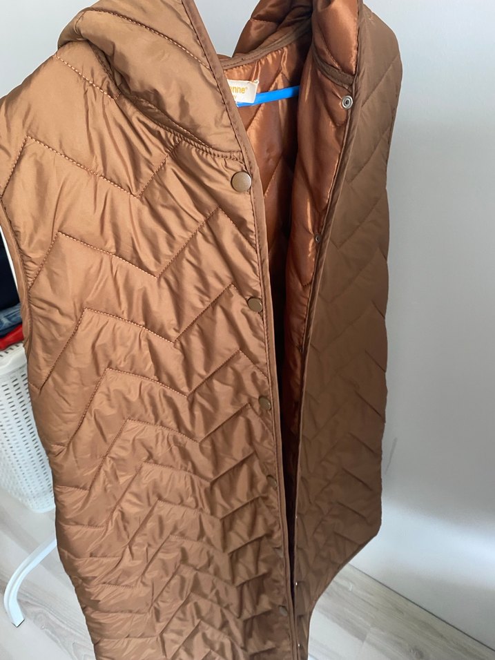 Düğmeli Kahverengi Kadın Yelek - Görsel 2