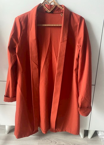 Kadın Kırmızı Midi Ofis Ceket - Görsel 2