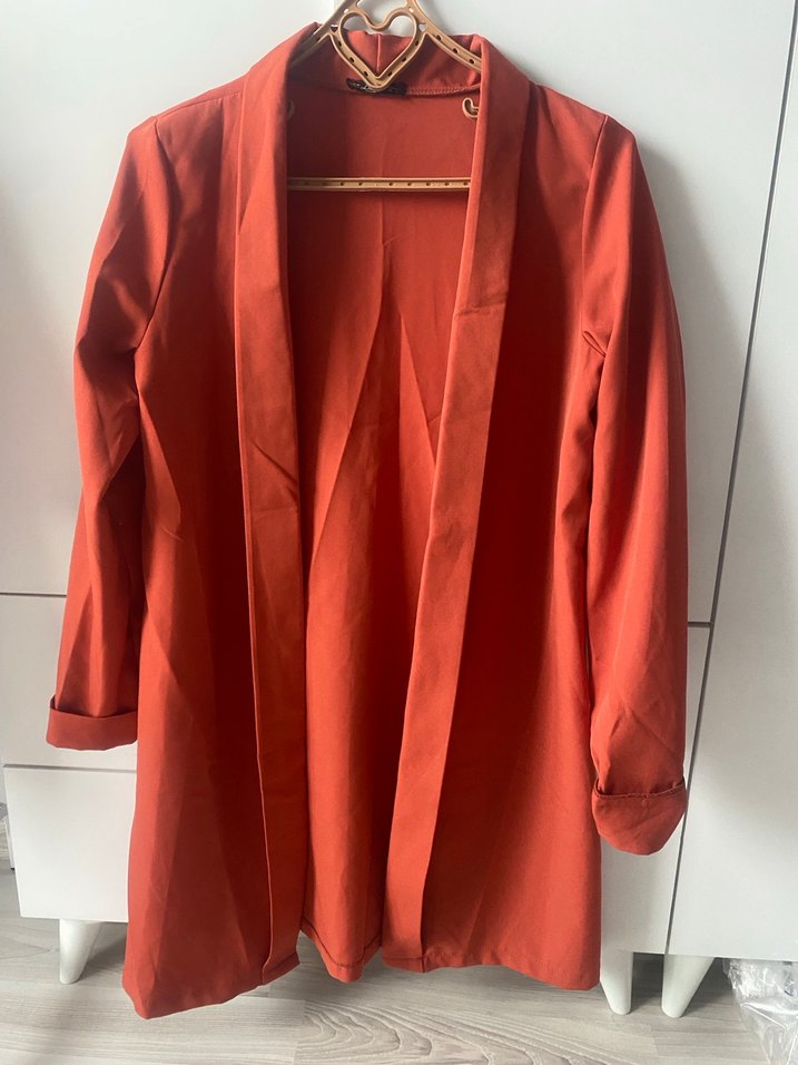 Kadın Kırmızı Midi Ofis Ceket - Görsel 2