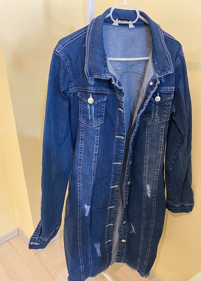 Uzun kot ceket - Görsel 2