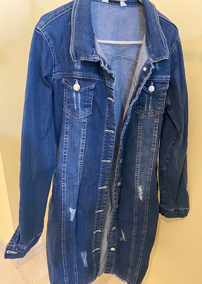 Uzun kot ceket - Görsel 3