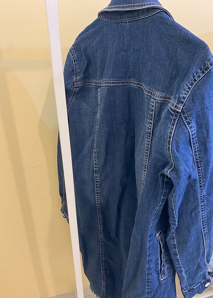 Uzun kot ceket - Görsel 5