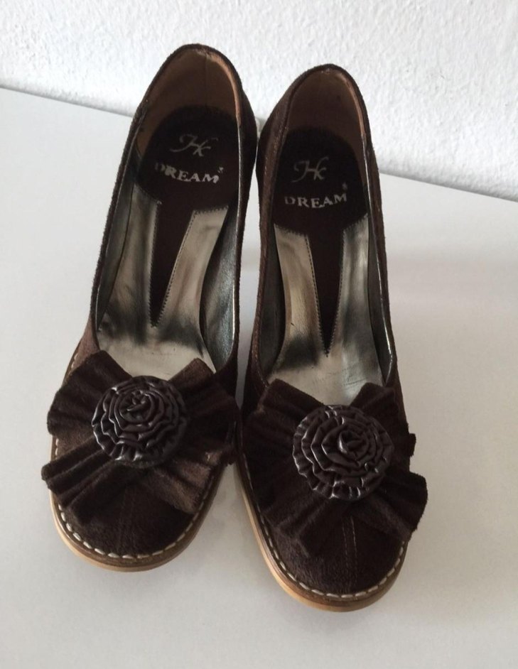 Kahverengi Süet Dolgu Topuklu Kadın Ayakkabı - Görsel 5