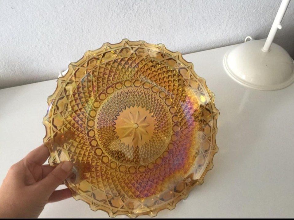 Parlak Çok Renkli Tie-Dye Desenli Tabak - Görsel 2