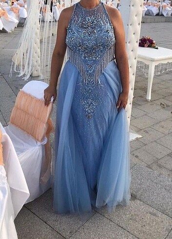 Full taşlı elbise - Görsel 7