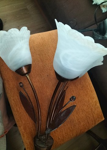 Bej Çiçek Desenli Sarkıt Lamba - Görsel 9