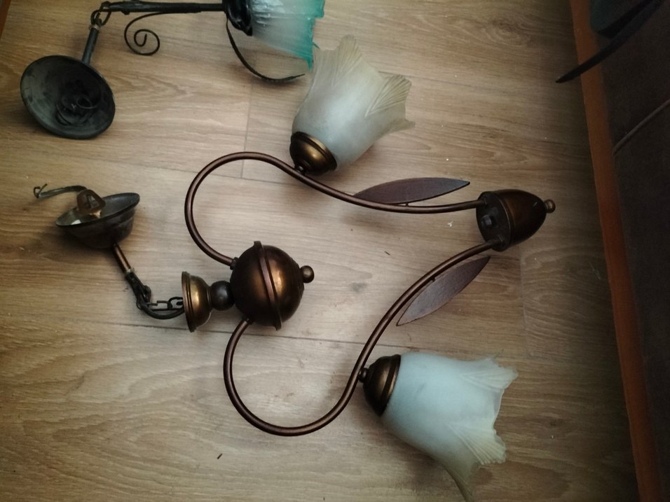 Bej Çiçek Desenli Sarkıt Lamba - Görsel 4