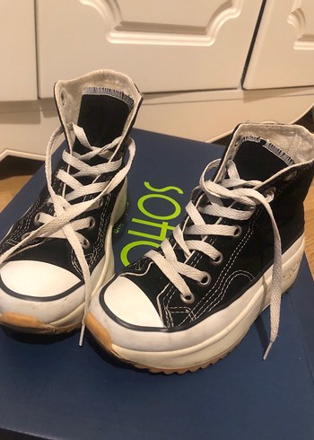 Siyah Yüksek Taban Converse Spor Ayakkabı - Görsel 3