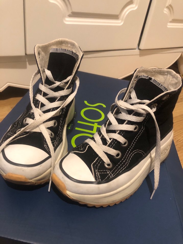 Siyah Yüksek Taban Converse Spor Ayakkabı - Görsel 3