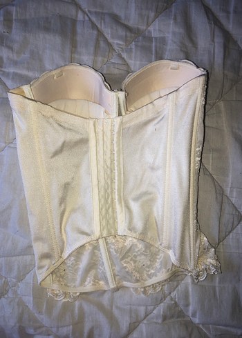 s Beden Vintage Dantelli Straplez Krem Büstiyer