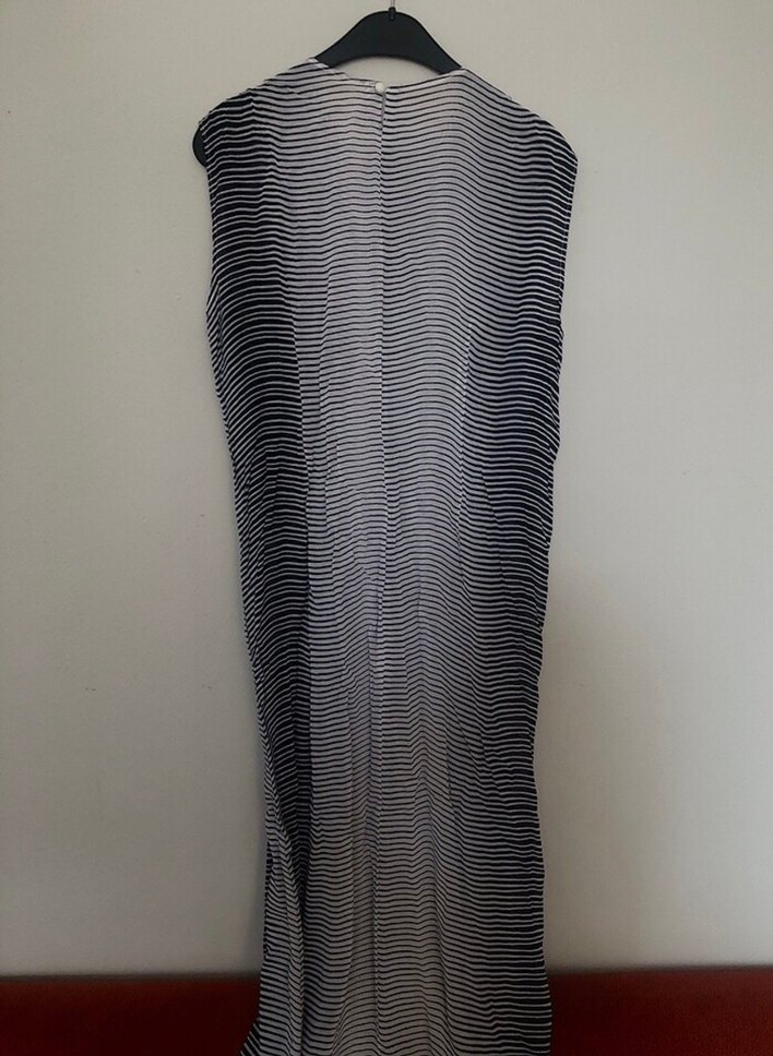 Gri Zebra Desenli Pareo Elbise - Görsel 4