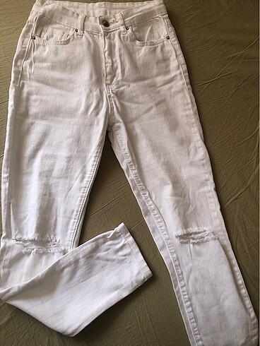 s Beden beyaz Renk Yüksek Bel beyaz pantolon