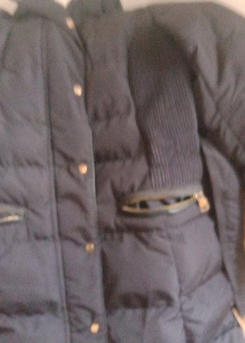 Kemerli Siyah Kadın Uzun Kışlık Mont - Görsel 9