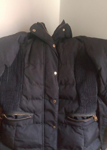 Kemerli Siyah Kadın Uzun Kışlık Mont - Görsel 8