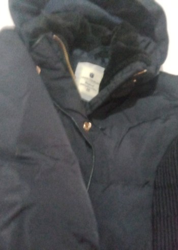 Kemerli Siyah Kadın Uzun Kışlık Mont - Görsel 3