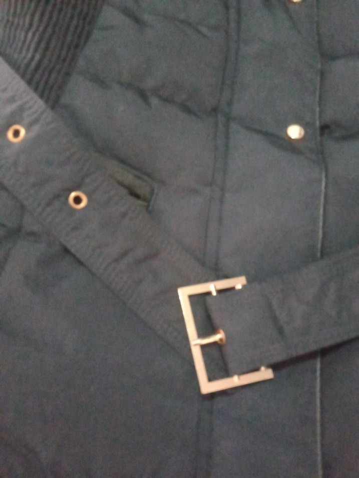 Kemerli Siyah Kadın Uzun Kışlık Mont - Görsel 2