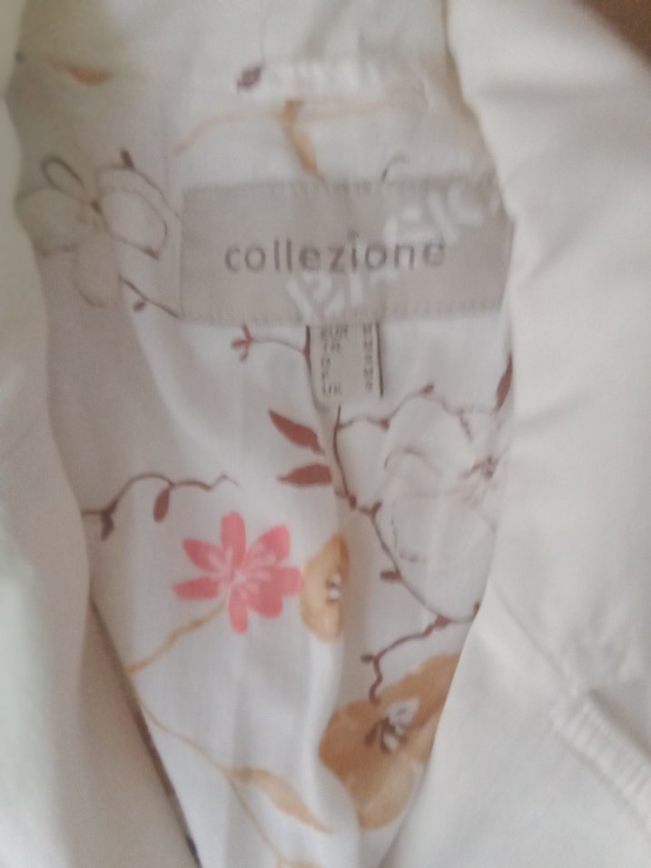 Beyaz Keten Düğmeli Kadın Blazer Ceket - Görsel 2