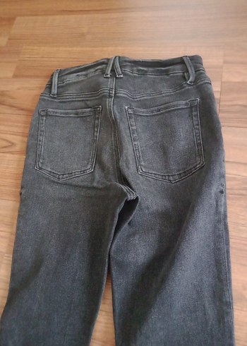 Gri Kadın Kot Pantolon Yırtık Detaylı - Görsel 2