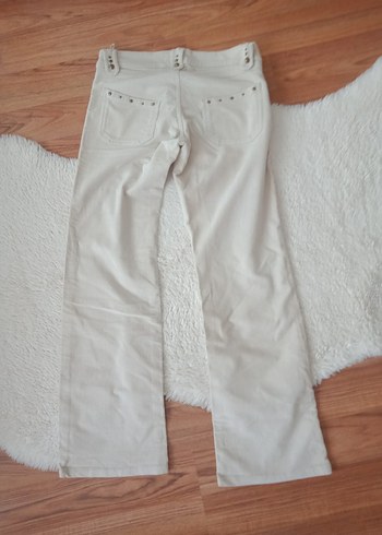 Bej Kadın Süet Kemerli Pantolon - Görsel 2