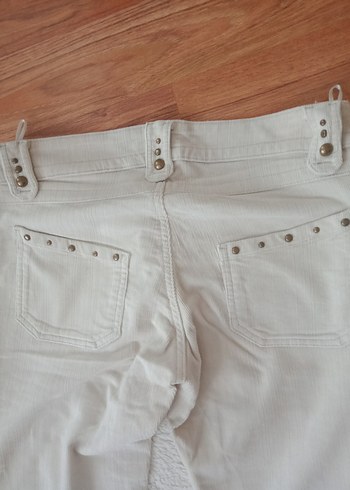 Bej Kadın Süet Kemerli Pantolon - Görsel 3