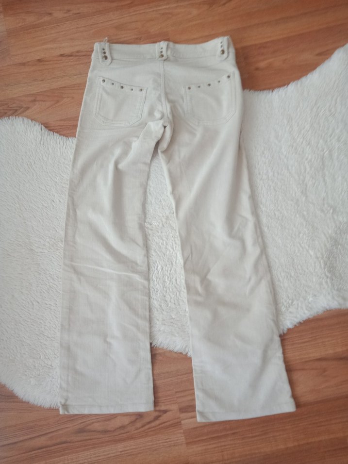 Bej Kadın Süet Kemerli Pantolon - Görsel 2